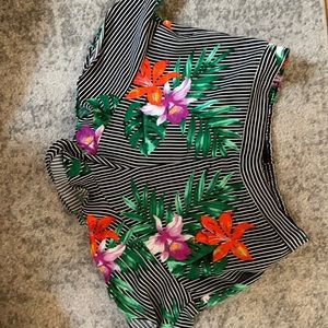 Floral shorts with ruffle hems size 8